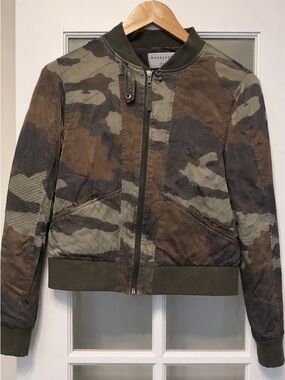 Marrakech Women's Camo Bomber Jacket - Green/Brown